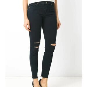 J Brand 'Cropped' Black Mid Rise Skinny Jeans Size 27
